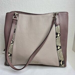Kate Spade Beige and Brown Leather Tote Bag